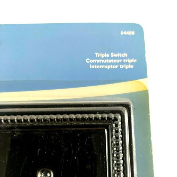 Brainerd Beaded Triple Toggle Switch Decorative Wall Plate-Venetian Bronze 64408 - Picture 4 of 10